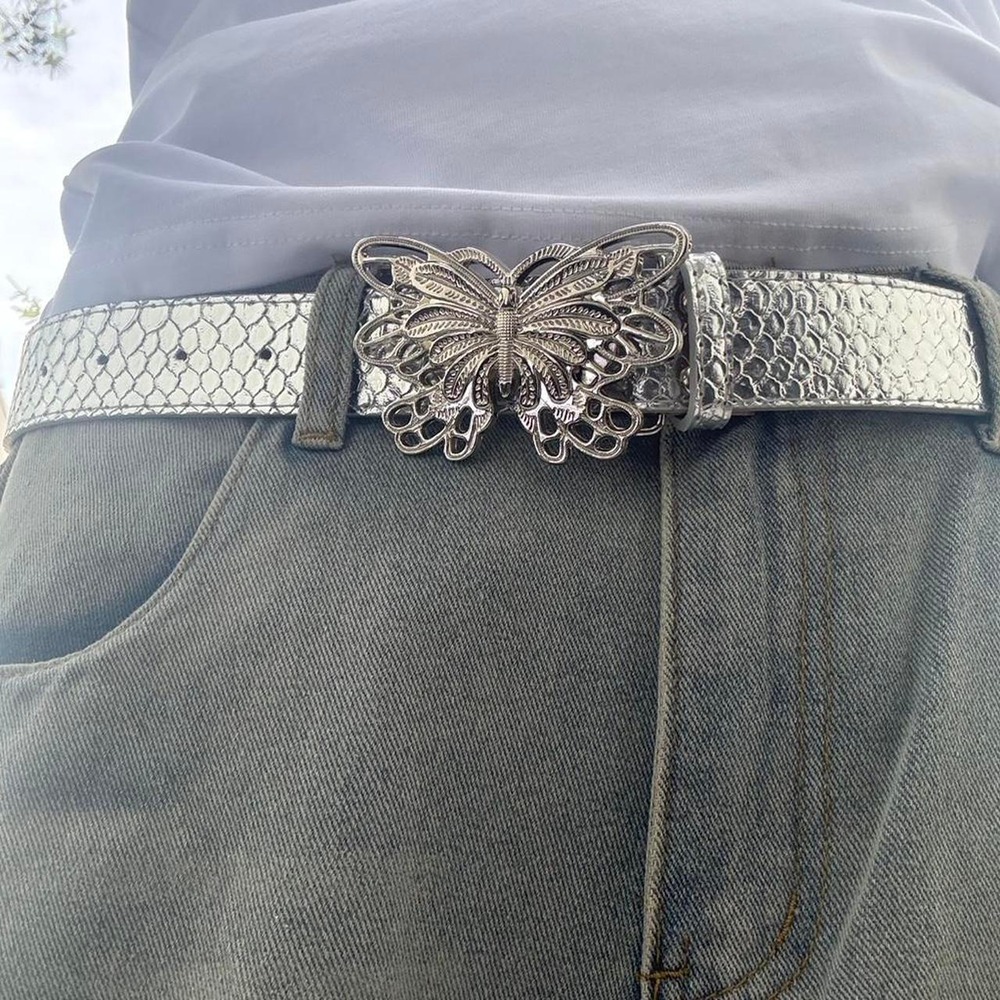 Silver Rhinestone Butterfly Belt - Picture 3 of 6